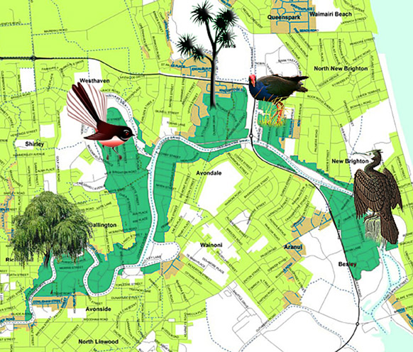 Avon River red zone map, residential red zone map